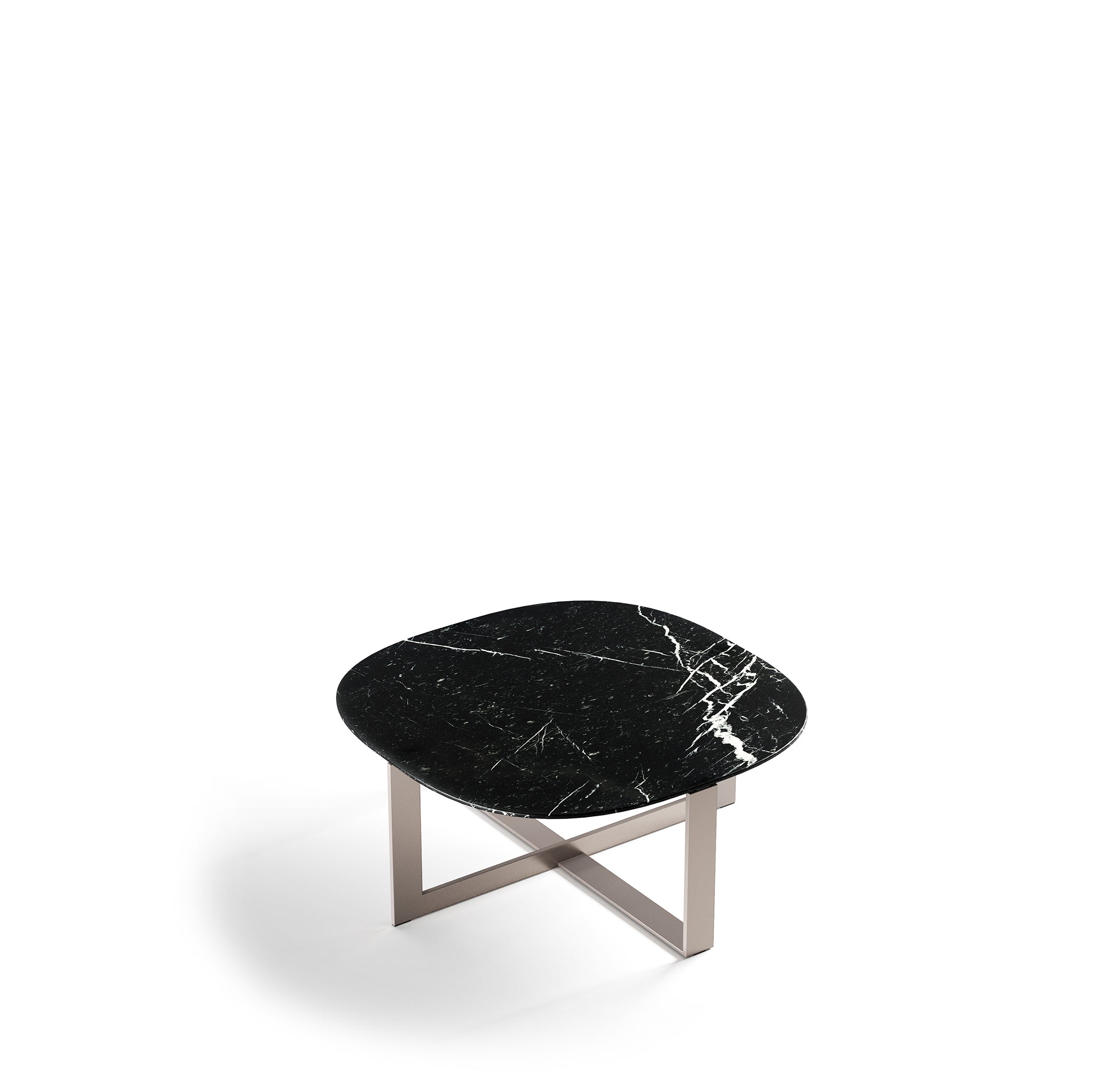 CoffeeTable black marble pewter base, desing Nicola Gallizia