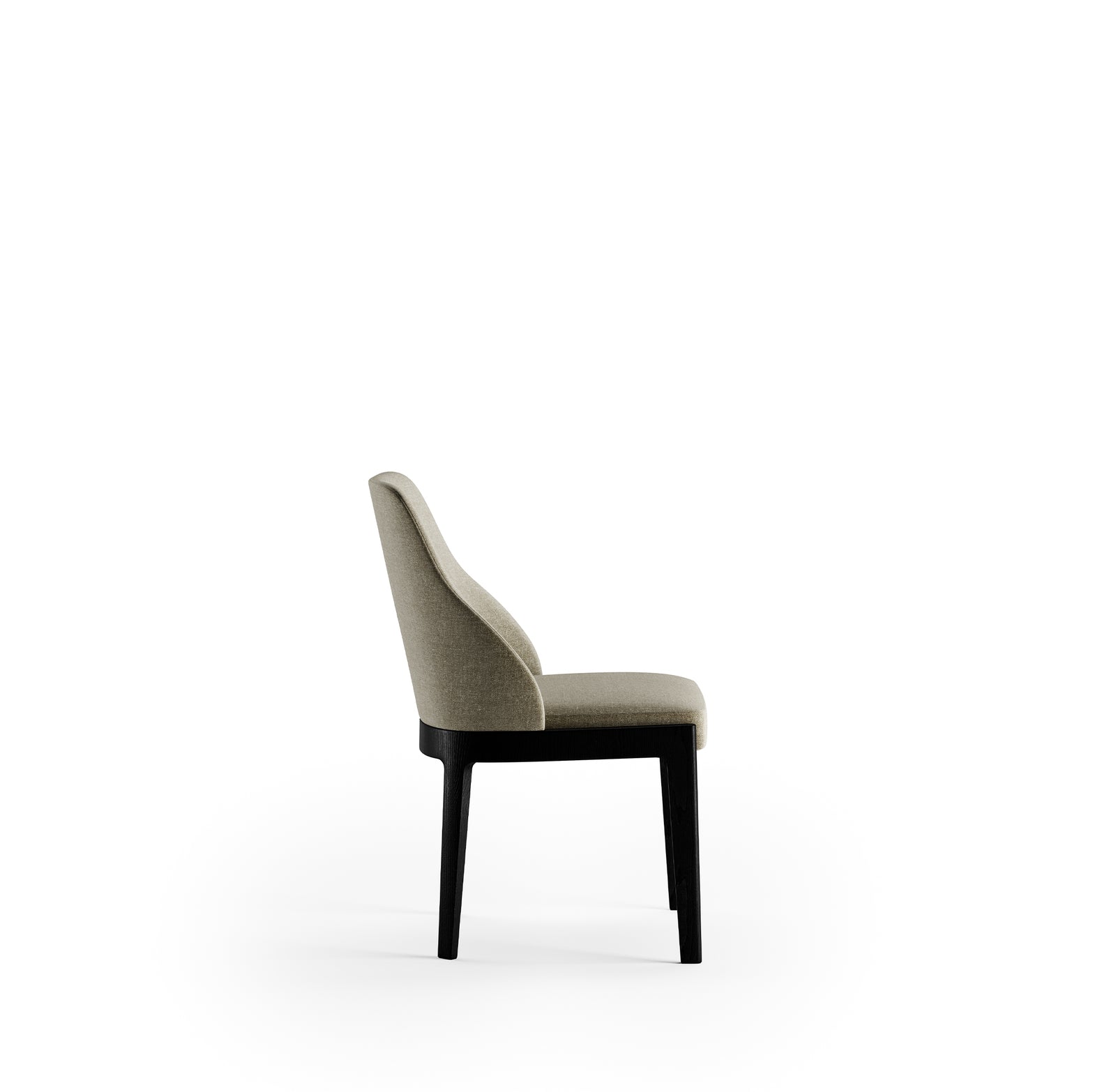 Armless Dining Chair in Brown Chenille by Rodolfo Dordoni